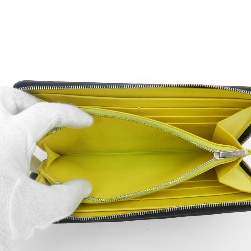 CELINE セリーヌ レザー メンズ レディース/ラウンドファスナー長財布/ブラック//F-CE-1137/ABランク/69