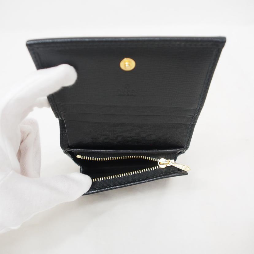 GUCCI グッチ/インターロッキングGレザー折財布/黒/598532//525040/ABランク/78