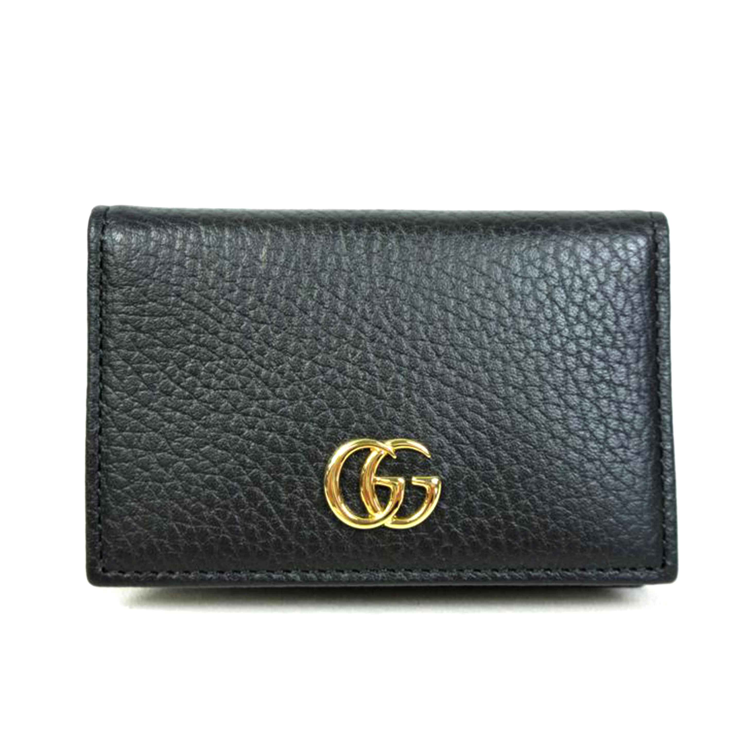 GUCCI グッチ/GGマーモントカードケース/ブラック・ゴールド/474749//2184/Aランク/70