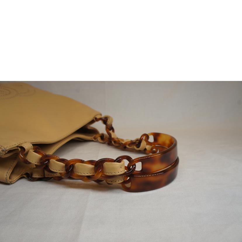 CHANEL シャネル/ラムスキンココマークプラチェーントートベージュ//532****/ABランク/92