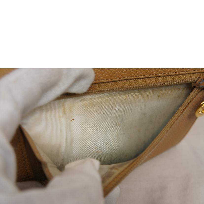 CHANEL シャネル/キャビアスキンウォレットベージュ//491****/Bランク/92