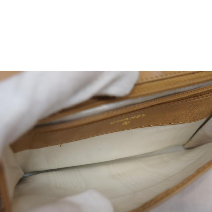 CHANEL シャネル/キャビアスキンウォレットベージュ//491****/Bランク/92