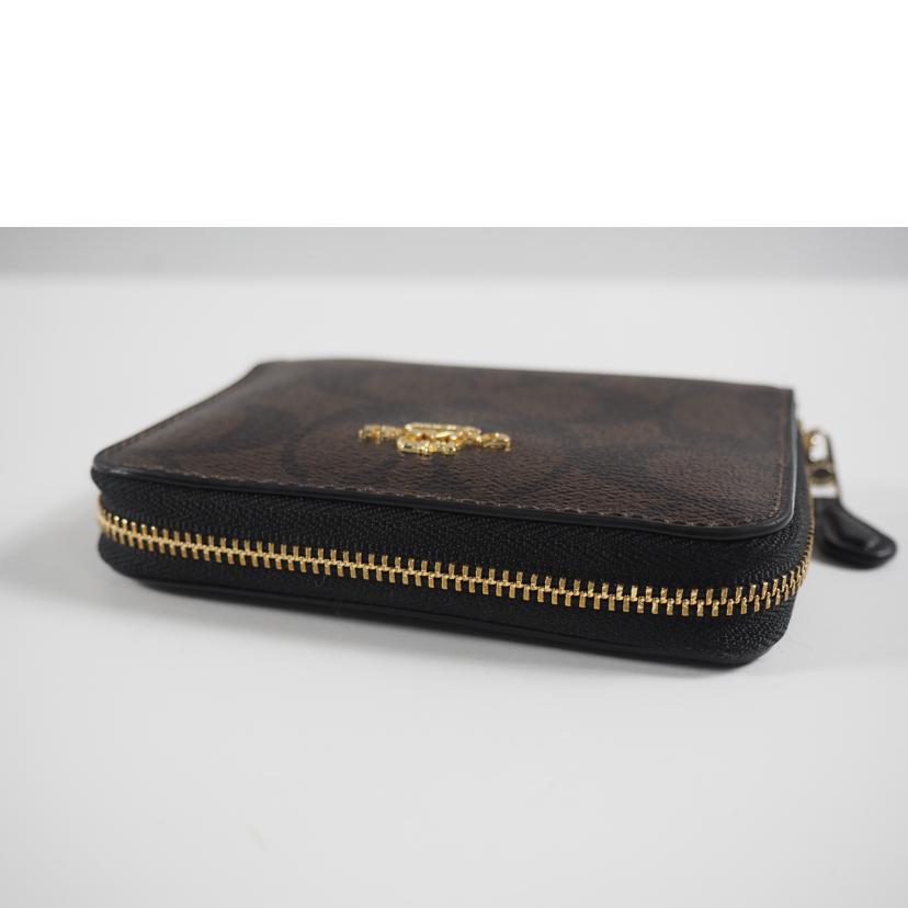 COACH コーチ/コンパクトジップ財布/シグネチャーPVC/茶/F30308//Bランク/79