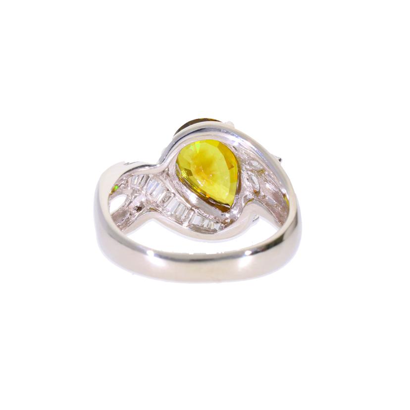 / ◎Pt900スフェーンダイヤリング3.01/D0.48ct鑑別//Aランク/75