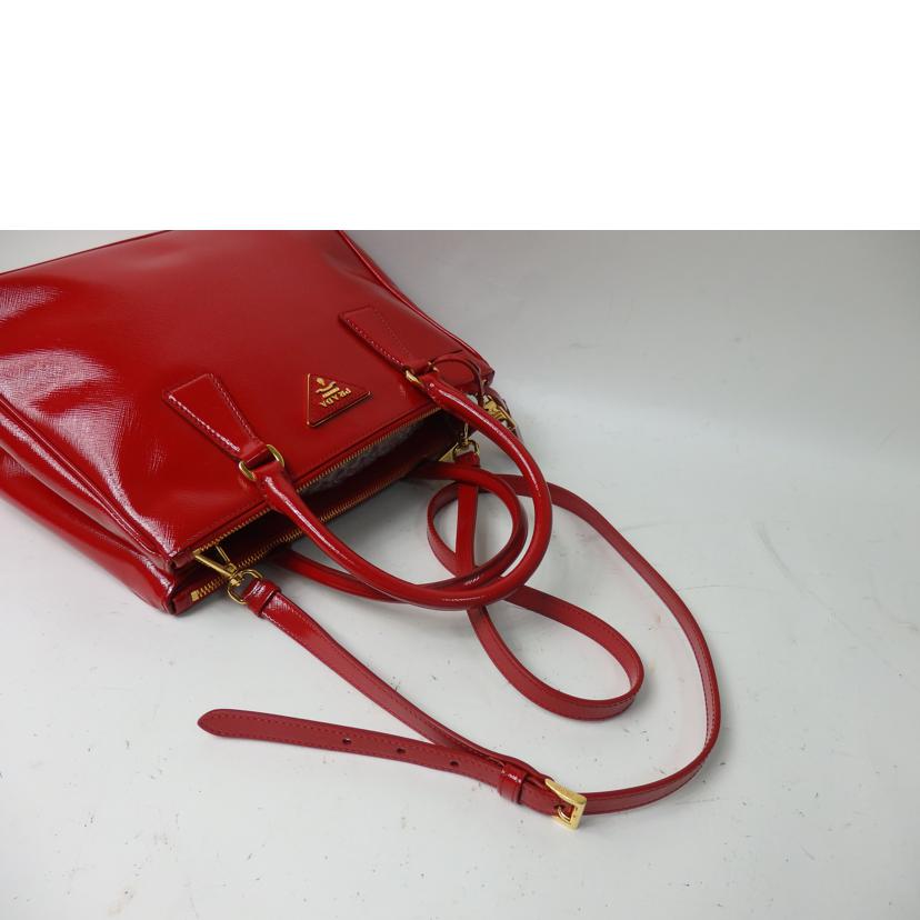 PRADA プラダ/サフィアーノ2wayハンドバッグ/エナメル/赤/BN2863//239/ABランク/84