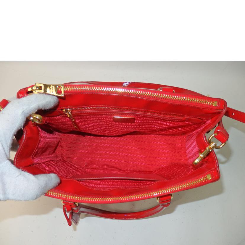 PRADA プラダ/サフィアーノ2wayハンドバッグ/エナメル/赤/BN2863//239/ABランク/84