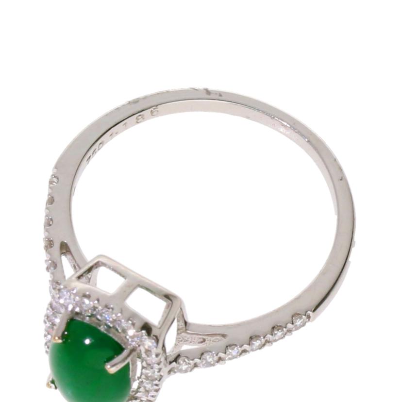 / K18翡翠ダイヤリング1.186/D0.31ctソ//ABランク/75