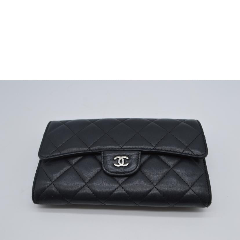 CHANEL/マトラッセラムスキンココマークレザー長財布/A31506//14410969/Bランク/89