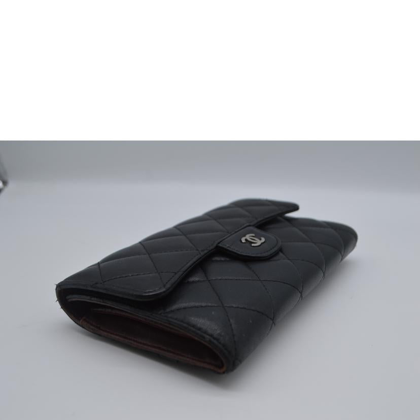 CHANEL/マトラッセラムスキンココマークレザー長財布/A31506//14410969/Bランク/89
