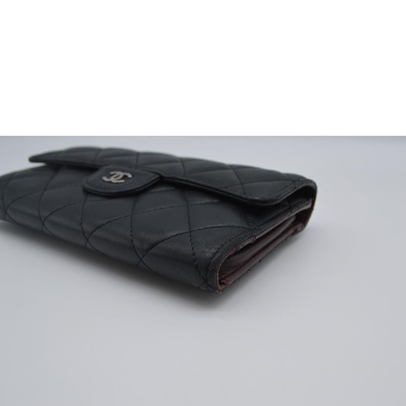 CHANEL/マトラッセラムスキンココマークレザー長財布/A31506//14410969/Bランク/89