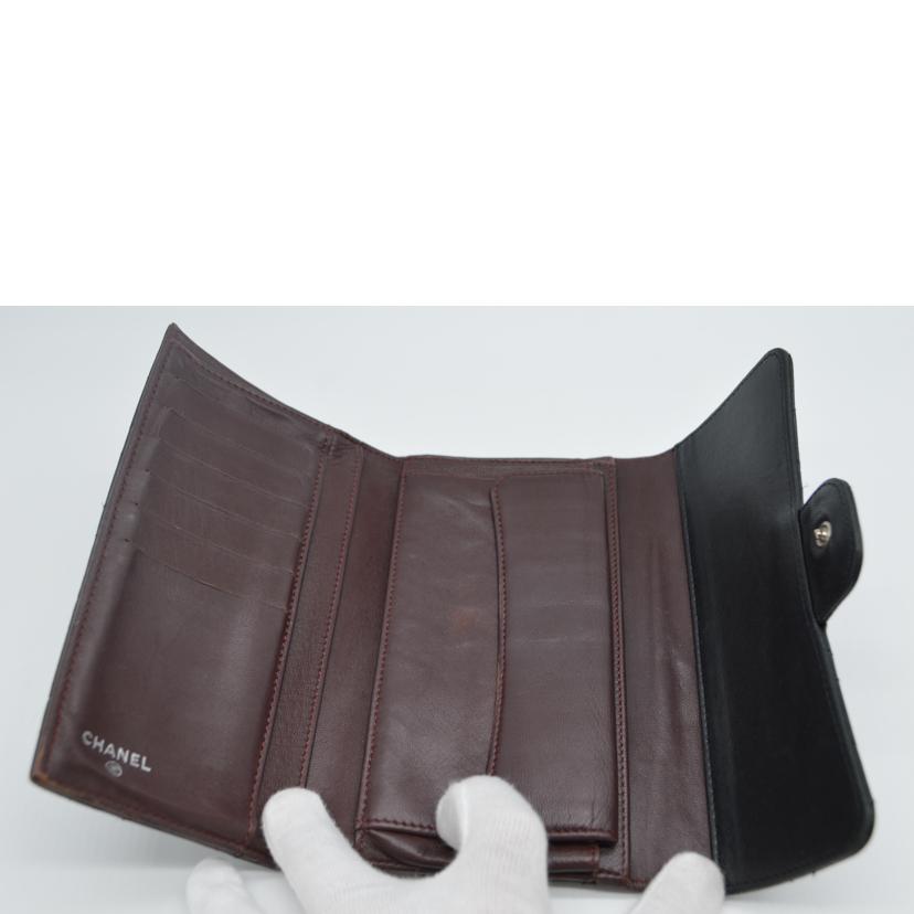 CHANEL/マトラッセラムスキンココマークレザー長財布/A31506//14410969/Bランク/89