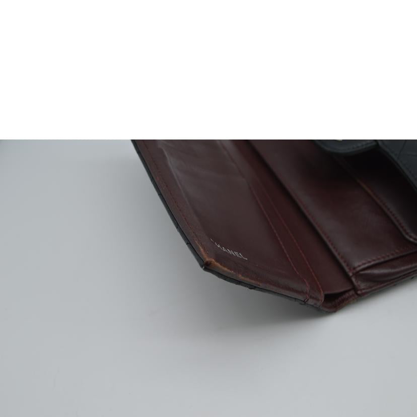 CHANEL/マトラッセラムスキンココマークレザー長財布/A31506//14410969/Bランク/89