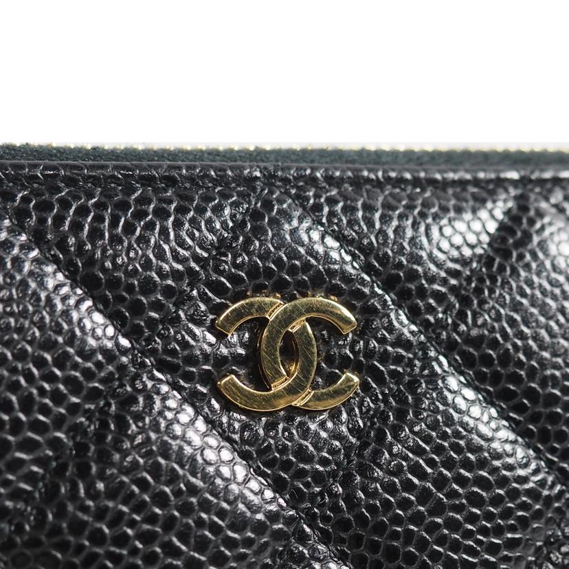 CHANEL シャネル/マトラッセ キャビアスキン ジップウォレット//31485275/Bランク/79