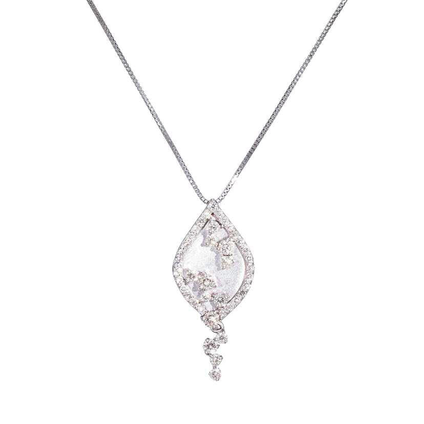 / K18WGダイヤネックレス0.50ct//Aランク/75