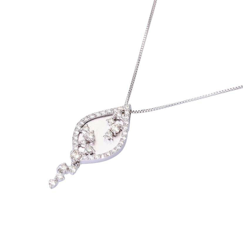 / K18WGダイヤネックレス0.50ct//Aランク/75