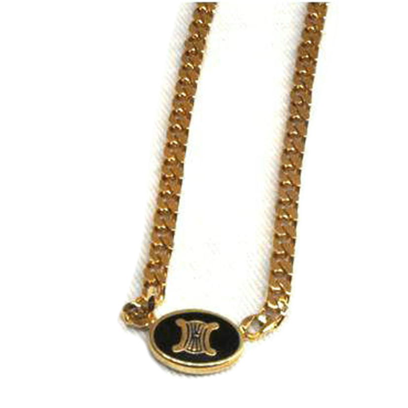 CELINE セリーヌ/喜平風ロゴネックレス//ABランク/92