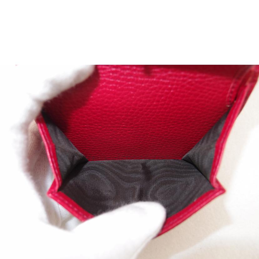 GUCCI グッチ 三つ折り財布 赤 レザー ソーホー レディース/インターロッキンGコンパクト財布/レッド/598207//214*/Aランク/69