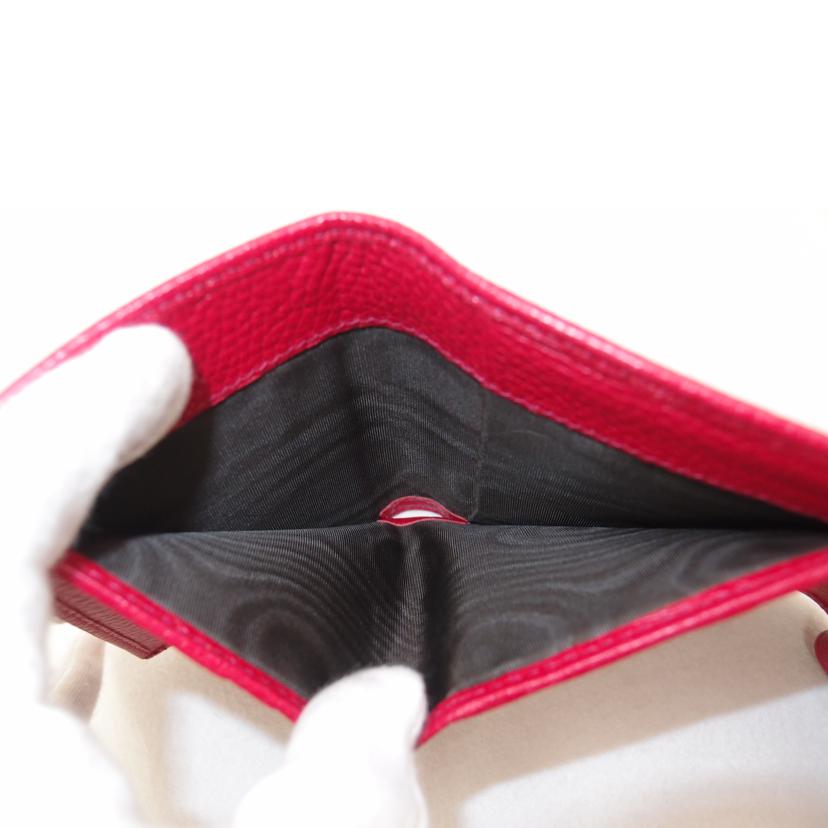 GUCCI グッチ 三つ折り財布 赤 レザー ソーホー レディース/インターロッキンGコンパクト財布/レッド/598207//214*/Aランク/69