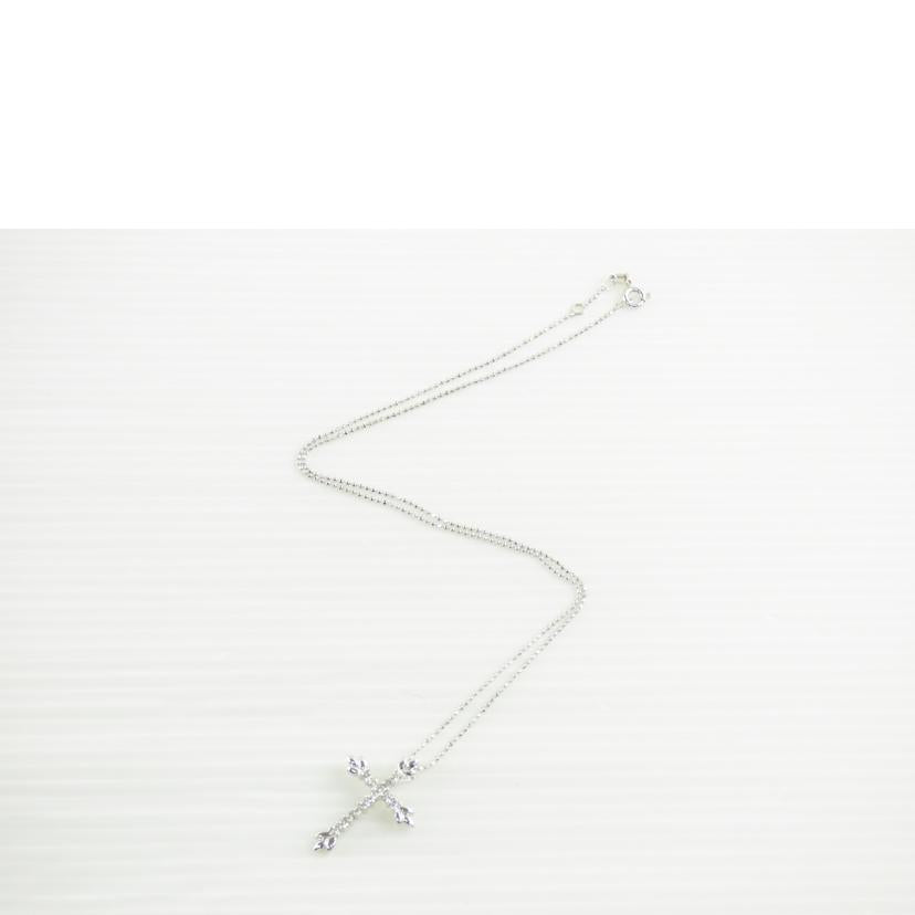 /K18WGダイヤクロスネックレス0.23//ABランク/64