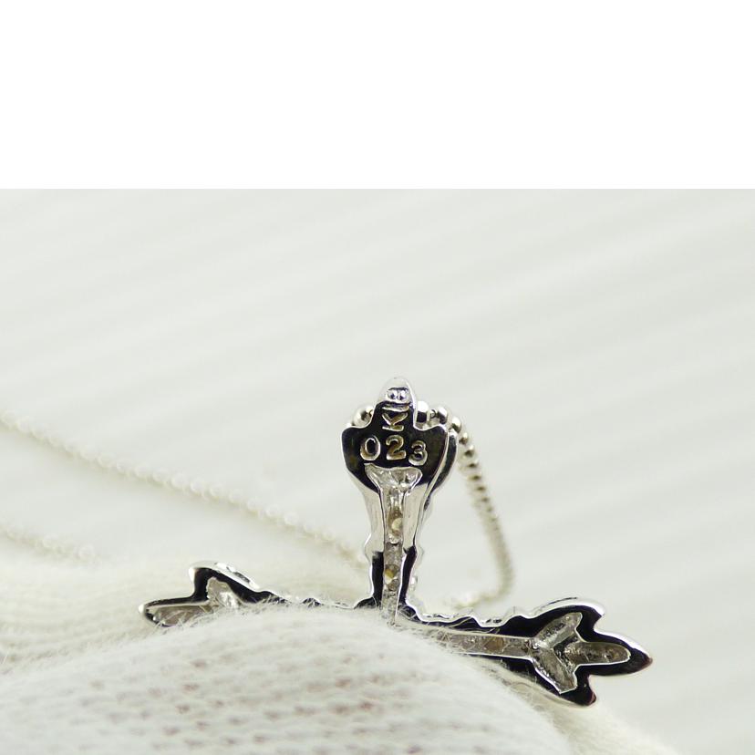 /K18WGダイヤクロスネックレス0.23//ABランク/64