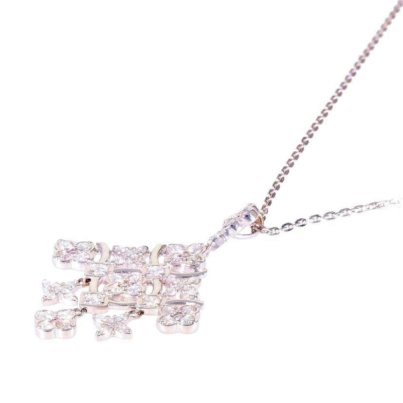 / ◎K18WGダイヤネックレス1.05ct//ABランク/75