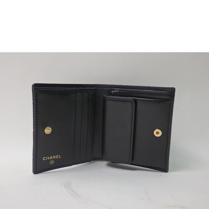 CHANEL シャネル/スモールフラップウォレット/ラムスキン/ブラック/AP2566//31822182/Aランク/84