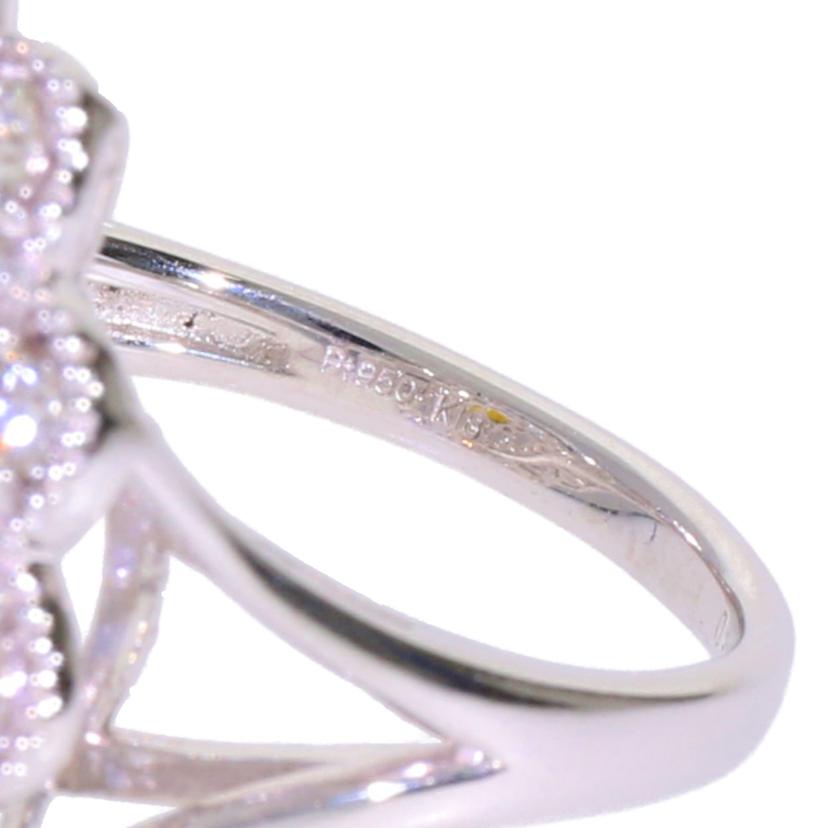 /◎ PT950/K18ヴィヴィッドオレンジイエローダイヤリング0.324/1.58ctソ//Aランク/75