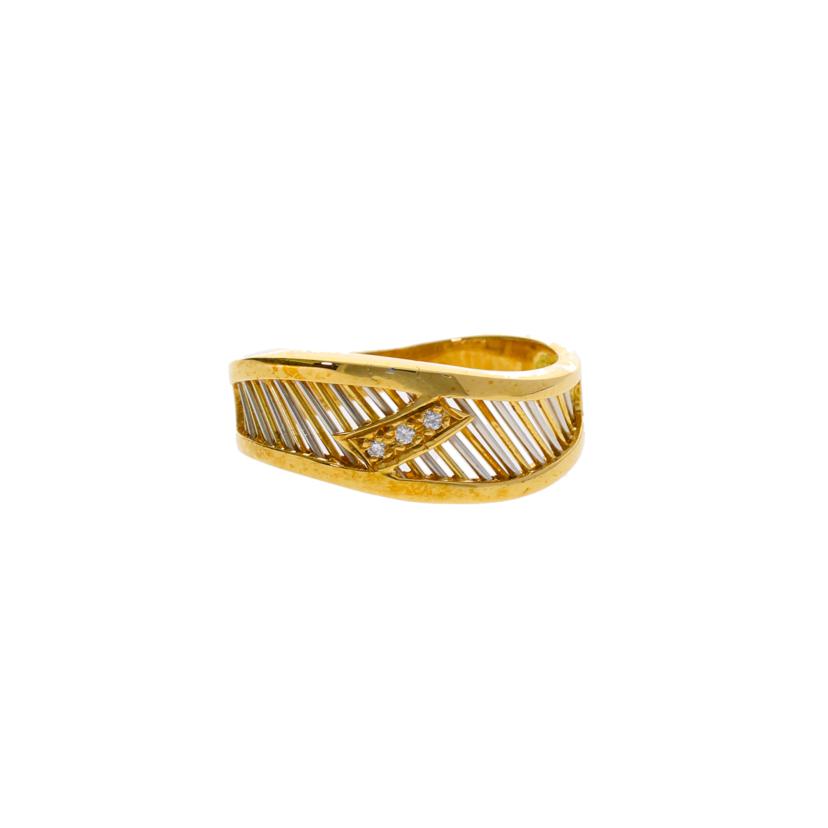 K18/Pt900/K18/PT900ダイヤリング #7/2.6//Aランク/75