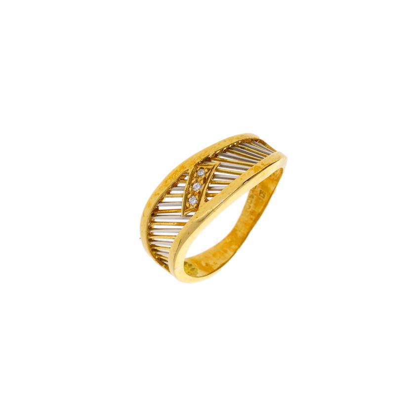 K18/Pt900/K18/PT900ダイヤリング #7/2.6//Aランク/75