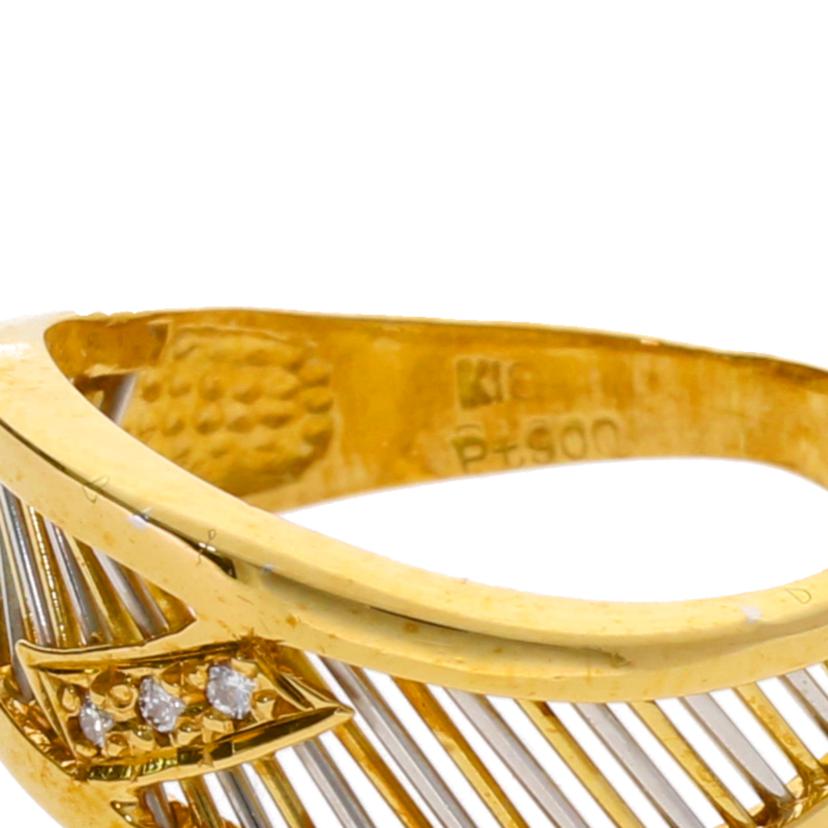 K18/Pt900/K18/PT900ダイヤリング #7/2.6//Aランク/75