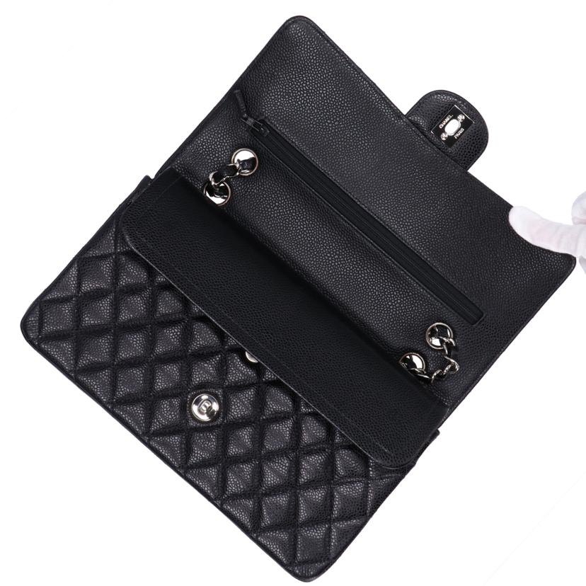 CHANEL シャネル ショルダーバッグ ハンドバッグ シルバー金具 ブラック レディース/キャビアスキンマトラッセWフラップチェーンショルダー/A01113//6692106/Aランク/75