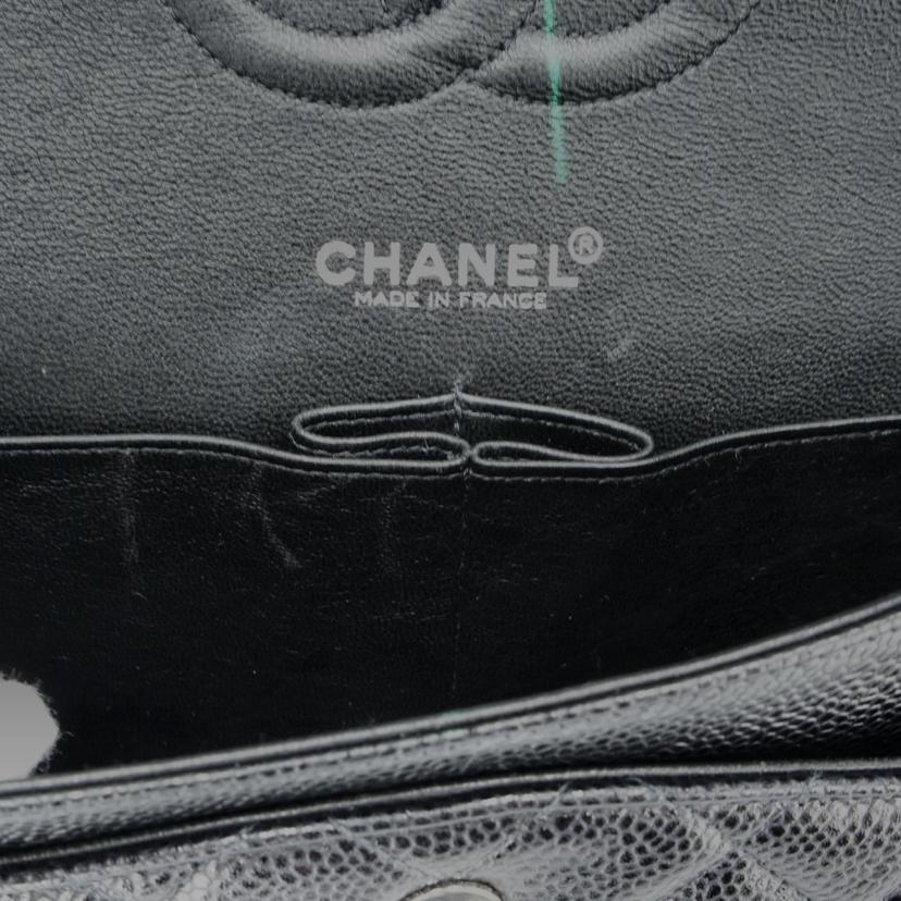CHANEL シャネル ショルダーバッグ ハンドバッグ シルバー金具 ブラック レディース/キャビアスキンマトラッセWフラップチェーンショルダー/A01113//6692106/Aランク/75