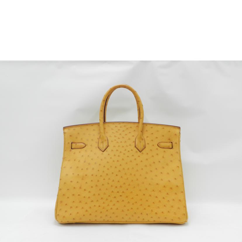 HERMES エルメス 1999年頃製造 ハンド トート 黄色/バーキン35/オーストリッチ/サフラン//C刻印 (1999)/ABランク/69