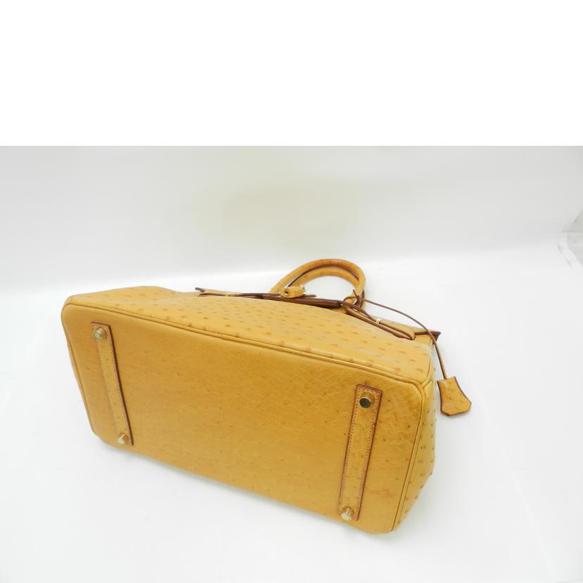 HERMES エルメス 1999年頃製造 ハンド トート 黄色/バーキン35/オーストリッチ/サフラン//C刻印 (1999)/ABランク/69