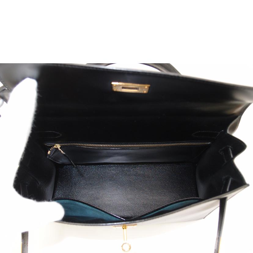 HERMES エルメス 黒 1991年頃製造 ハンド 2WAY 肩掛け ゴールド金具/ケリー32/ボックスカーフ/ブラック//U刻印(1991)/Aランク/69