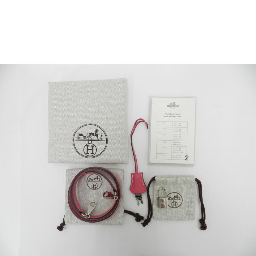 HERMES エルメス 2012年頃製造 ハンド 2WAY 肩掛け ピンク/キャンディケリー28/ヴォーエプソン/ローズティリアン×ルビー//P刻印(2012)/Aランク/69
