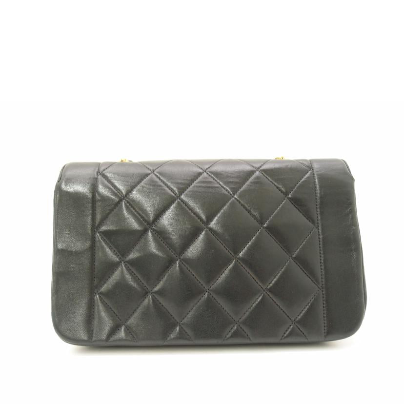 CHANEL シャネル 黒 レザー 斜め掛け 肩掛け ゴールド金具 レディース /マトラッセダイアナフラップチェーンショルダー/ブラック//4040140/ABランク/69