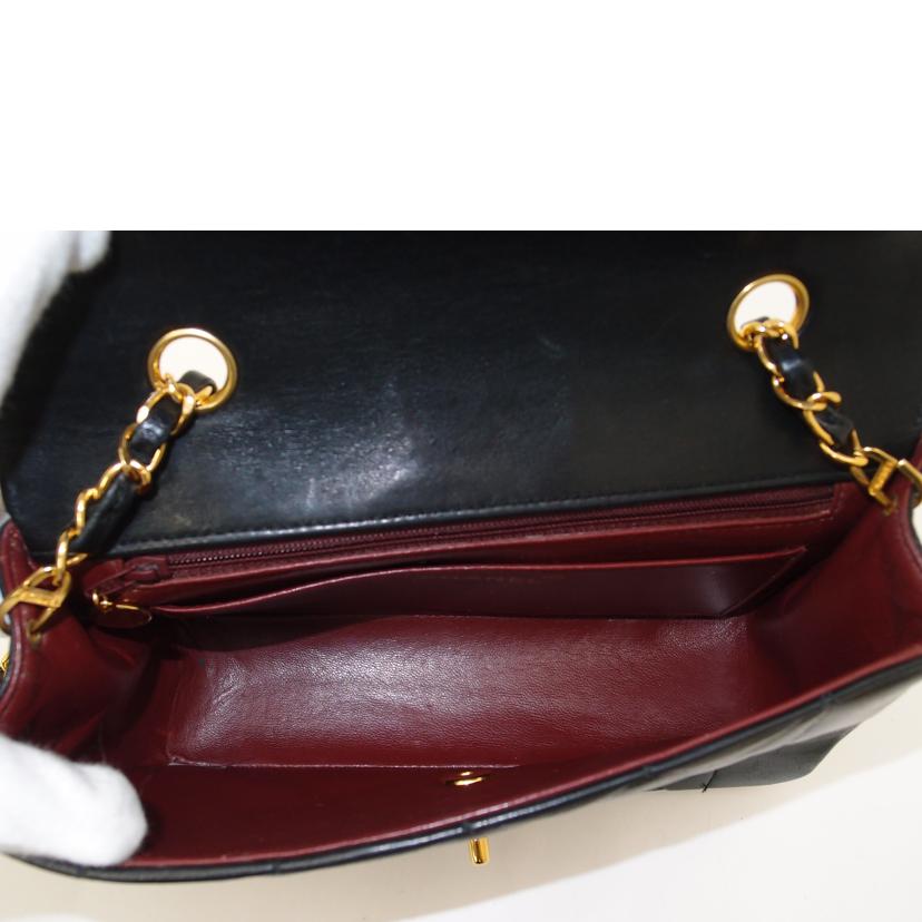 CHANEL シャネル 黒 レザー 斜め掛け 肩掛け ゴールド金具 レディース /マトラッセダイアナフラップチェーンショルダー/ブラック//4040140/ABランク/69