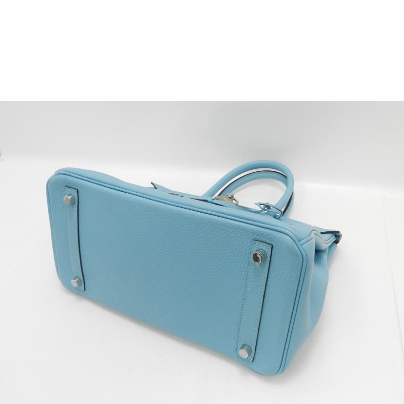 HERMES エルメス 2017年頃製造 水色 ハンド シルバー金具 /バーキン30/トゴ/ブルーアトール//A刻印(2017)/Aランク/69