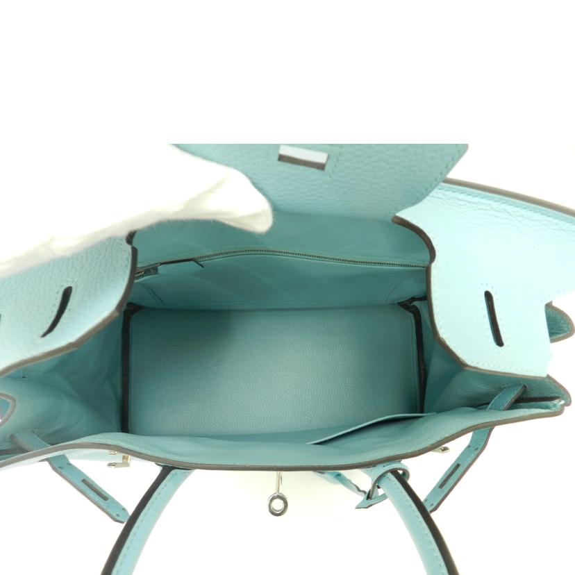 HERMES エルメス 2017年頃製造 水色 ハンド シルバー金具 /バーキン30/トゴ/ブルーアトール//A刻印(2017)/Aランク/69