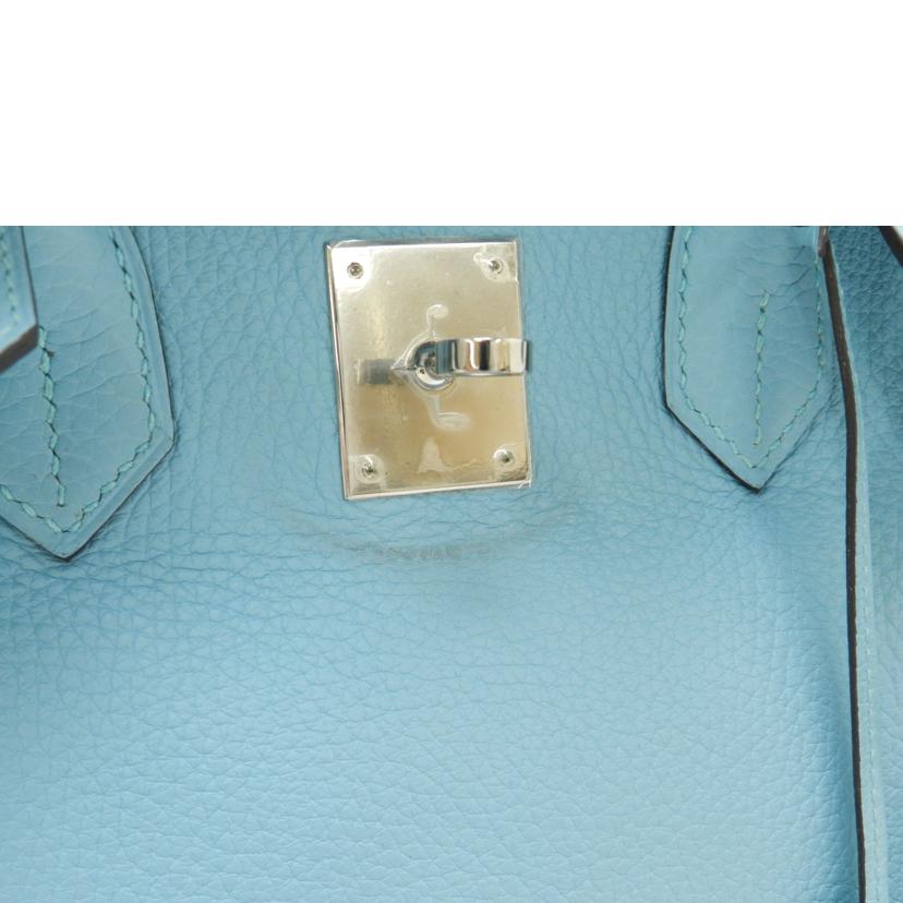 HERMES エルメス 2017年頃製造 水色 ハンド シルバー金具 /バーキン30/トゴ/ブルーアトール//A刻印(2017)/Aランク/69