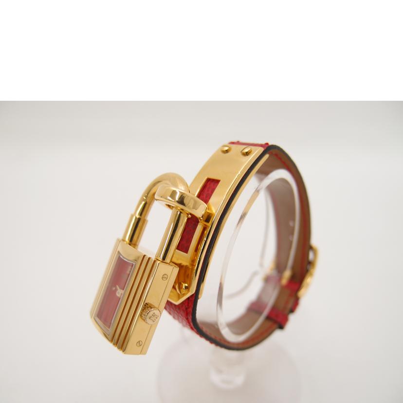 HERMES エルメス 腕時計 GP レッド文字盤/ケリーウォッチ/レディース/クオーツ/社外ベルト/KE1.201//854***/Aランク/69