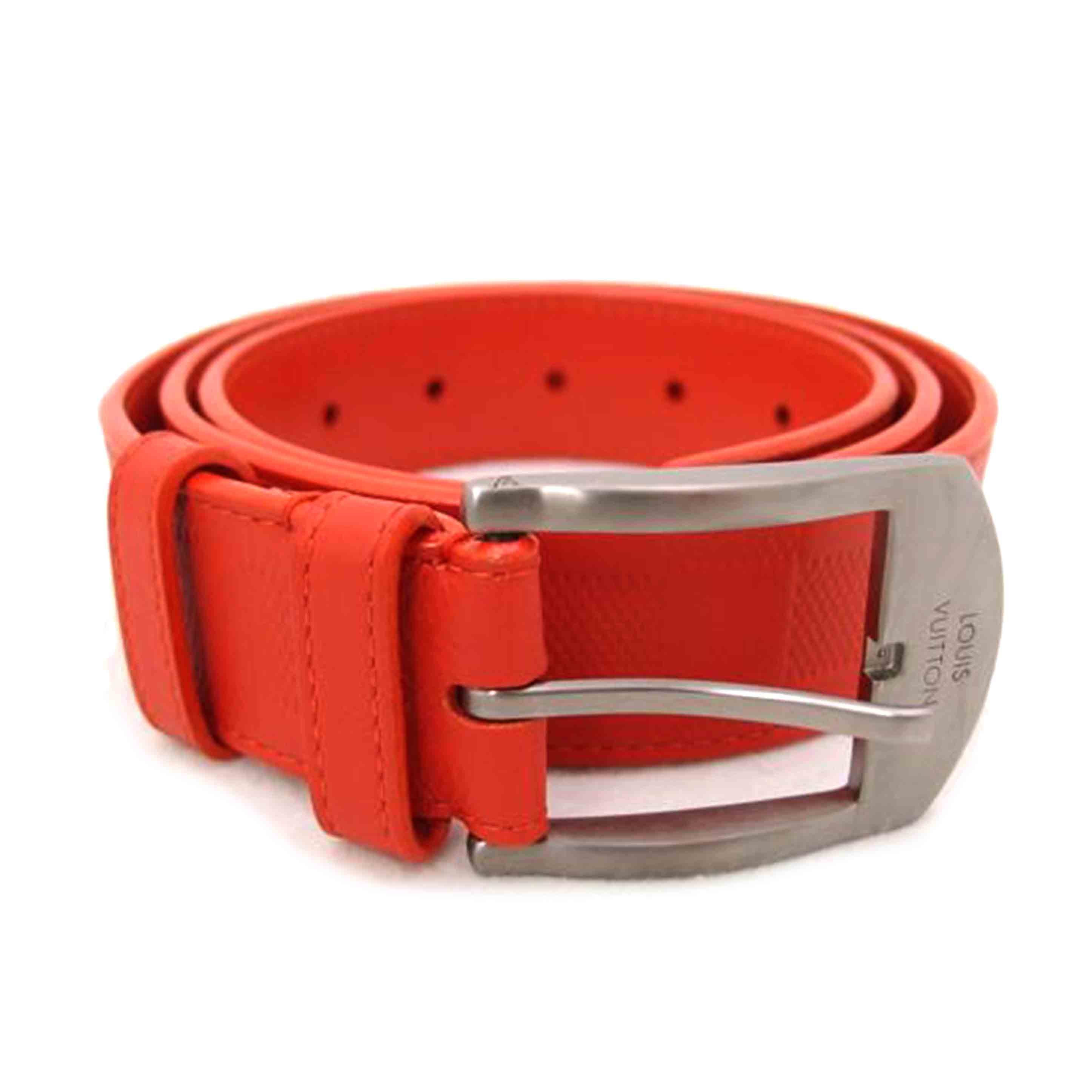 LOUIS VUITTON ルイヴィトン ビトン ベルト 赤系 メンズ レディース /サンチュール・デトロイト/ダミエアンフィニ/W95/M9550//CA2***/Aランク/69