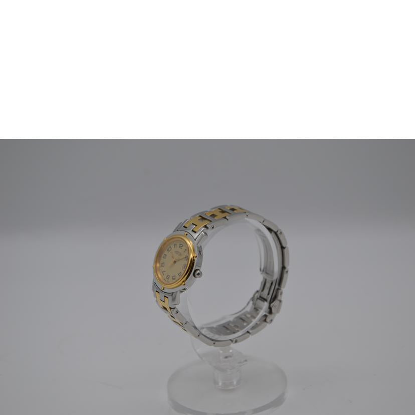 HERMES エルメス/クリッパークォーツコンビ/アイボリー文字盤/CL4.220//1185671/ABランク/89