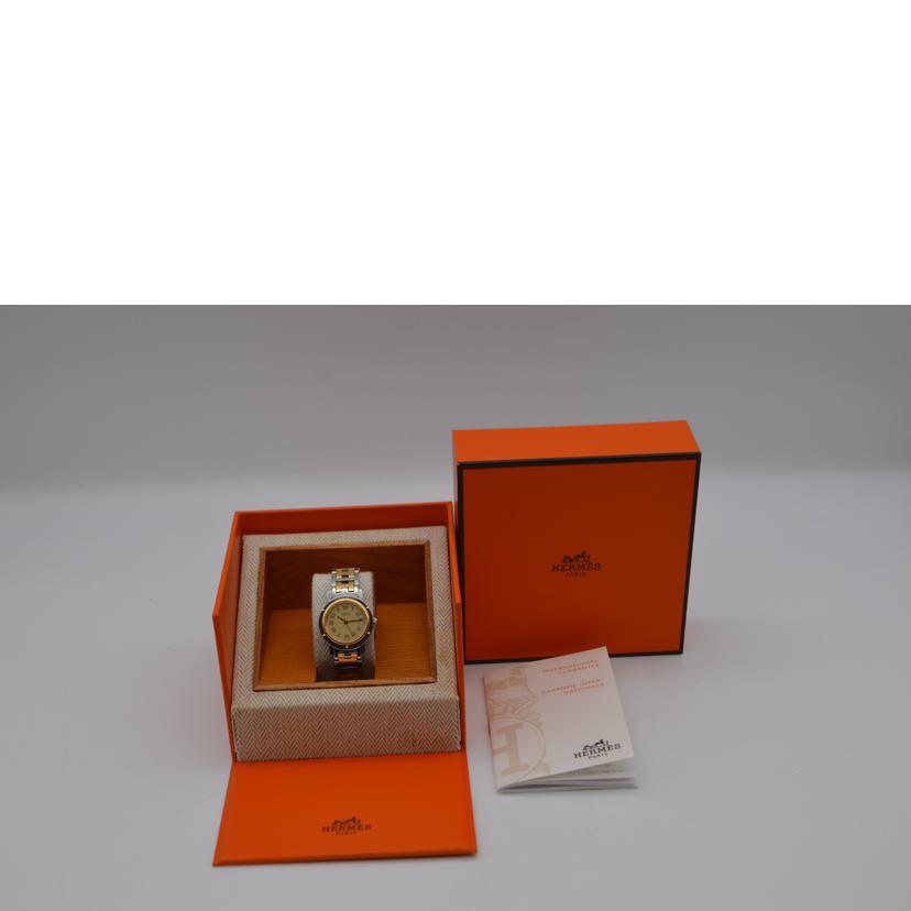 HERMES エルメス/クリッパークォーツコンビ/アイボリー文字盤/CL4.220//1185671/ABランク/89