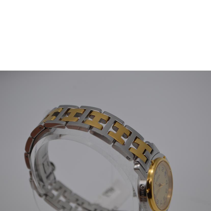 HERMES エルメス/クリッパークォーツコンビ/アイボリー文字盤/CL4.220//1185671/ABランク/89