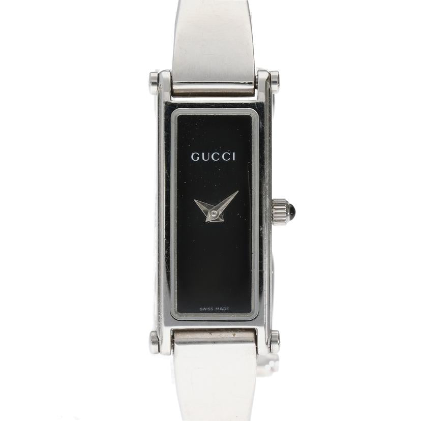 GUCCI グッチ/バングルウォッチ・ブラック×シルバー/クオーツ/1500L//100****/Bランク/63