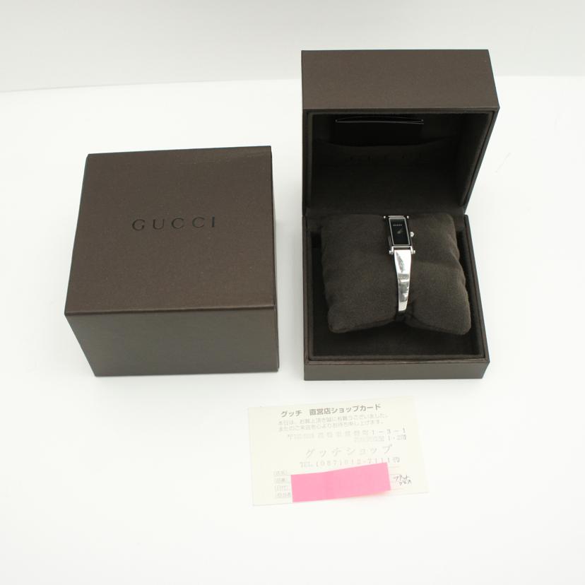 GUCCI グッチ/バングルウォッチ・ブラック×シルバー/クオーツ/1500L//100****/Bランク/63