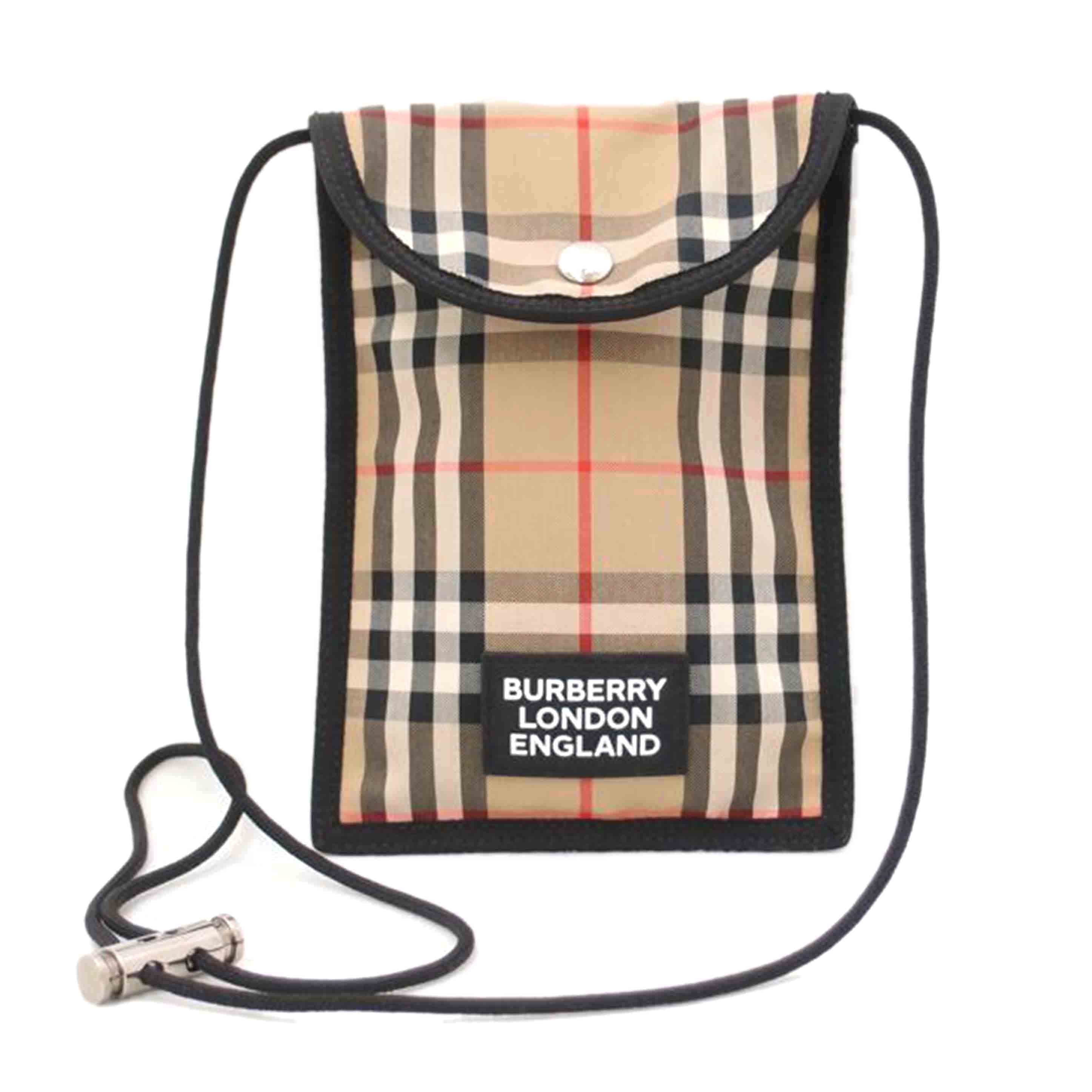 BURBERRY バーバリー ショルダーバッグ メンズ レディース /ノバチェックフォンケース/ブラック//SAランク/69