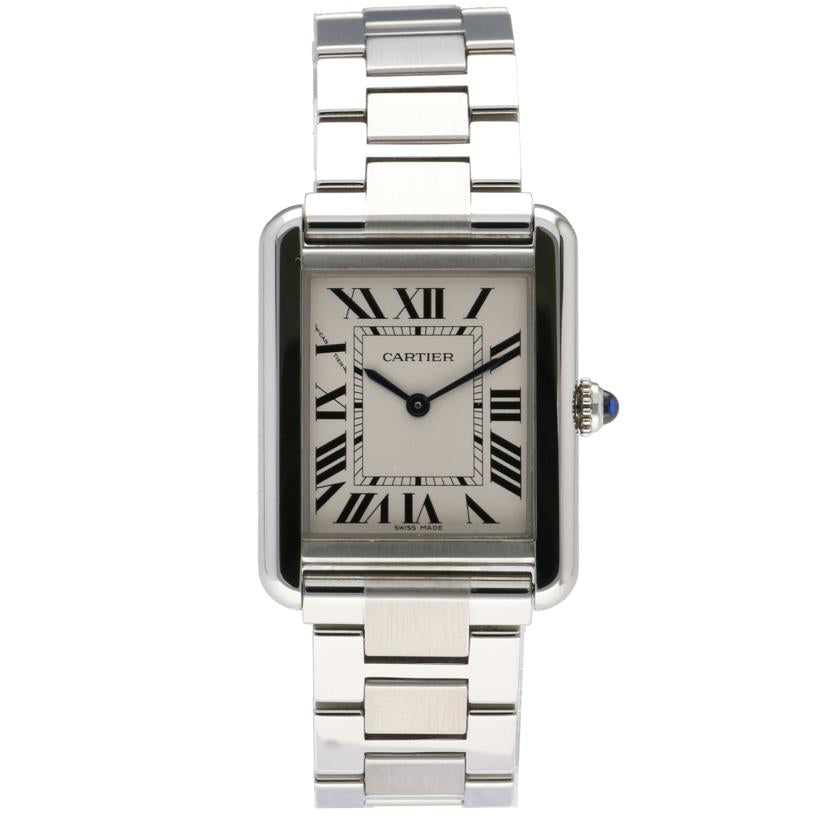 Cartier カルティエ タンク ブランド時計 アナログ時計 ローマ文字盤 オールステンレス QZ/タンクソロSM/ローマン/クォーツ/SS/W5200013//518*****/Aランク/75